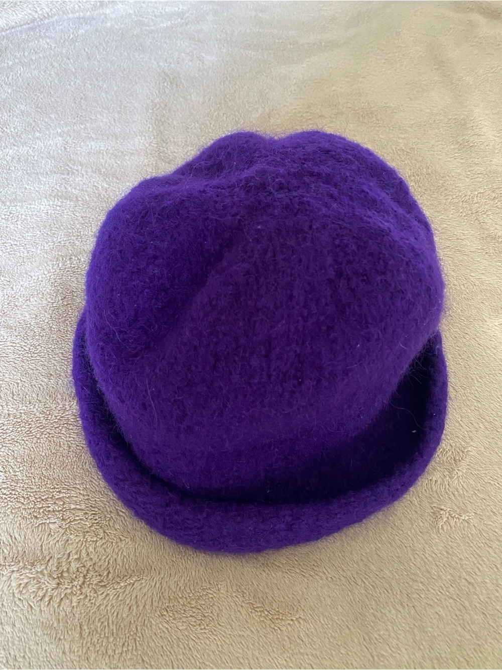 Kids Purple Fuzzy Hat